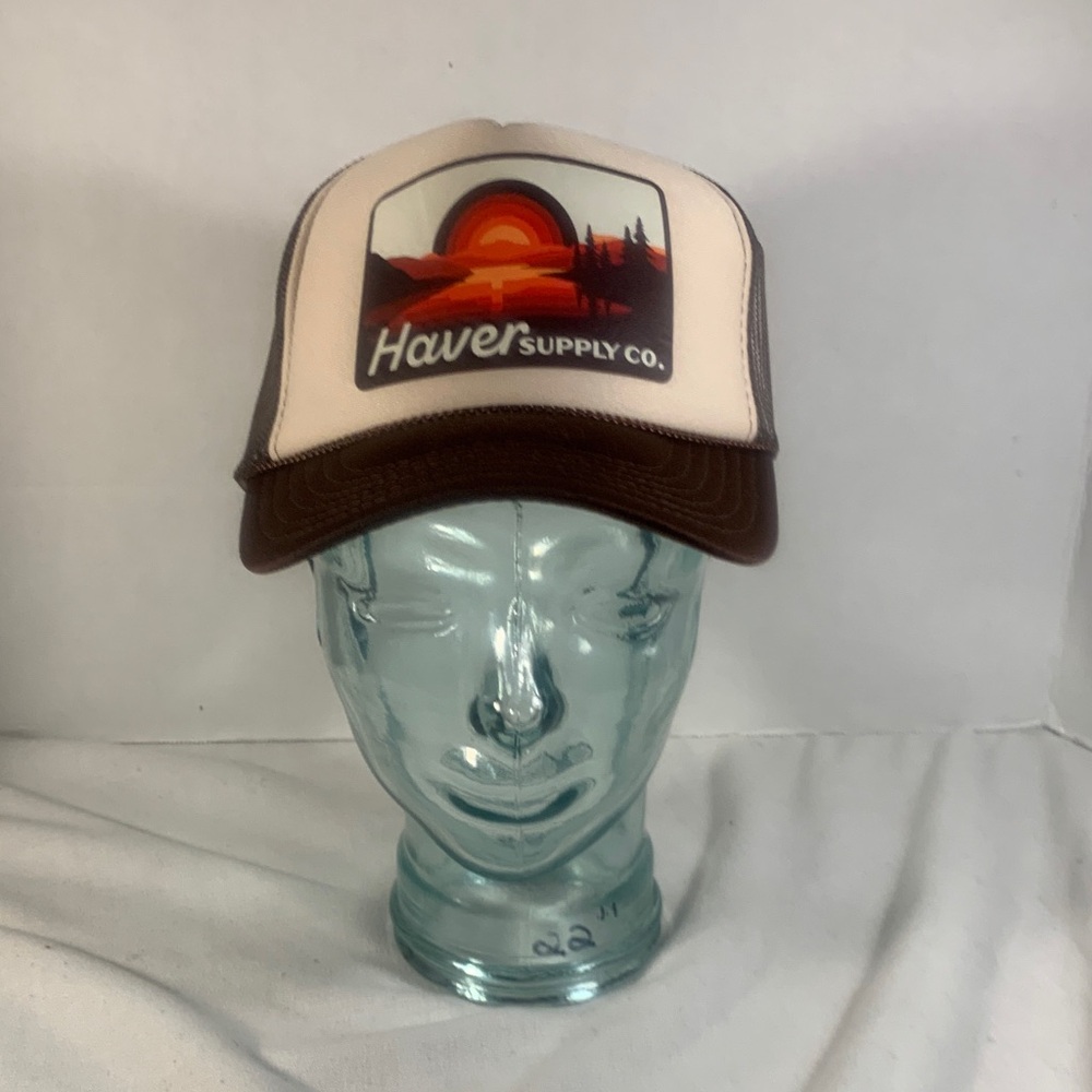 Mens Cream/Brown OTTO ‘Haver Supply Co.’ Trucker Hat